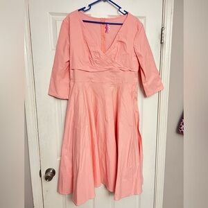 Chic Long Sleeve Pink Dress